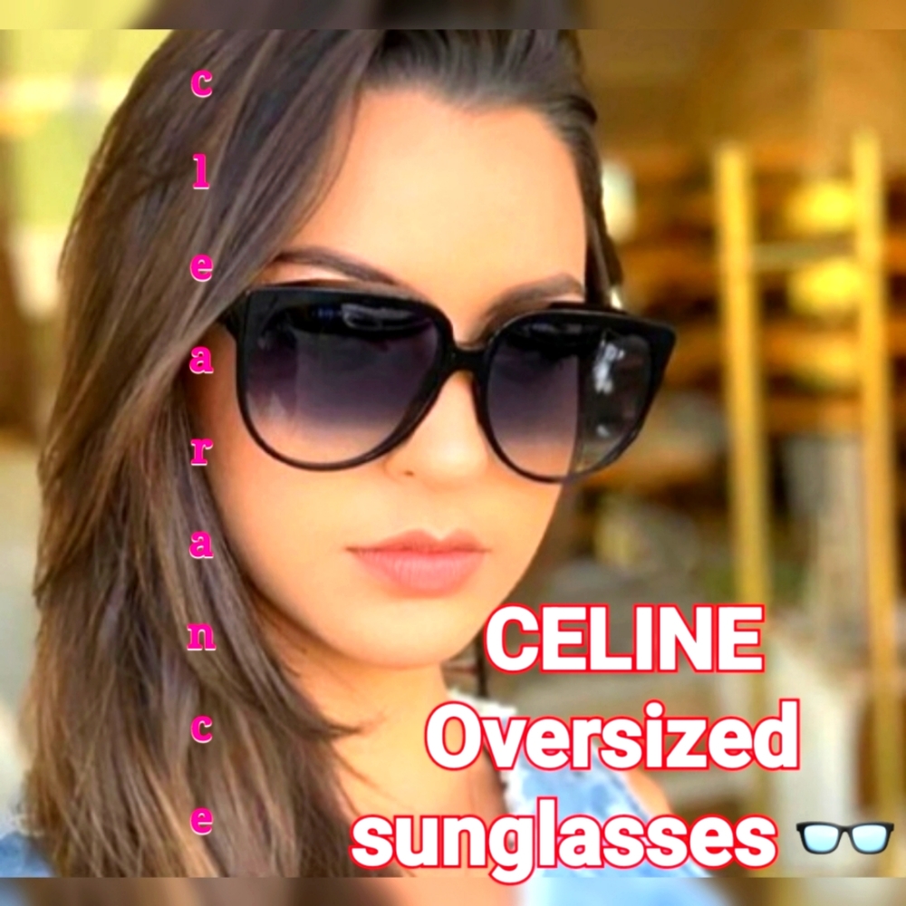 Celine Oversized Sunglasses CL-40048F 6301W 63-13-140 Gradient Lens Blue NWT
